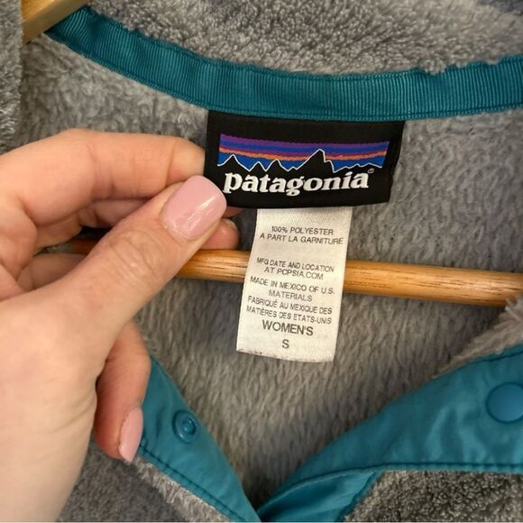 Patagonia Women's Re-Tool Snap-T Pullover Nickel Gray & Cuban Blue Size Small - Picture 4 of 6